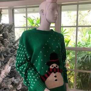 Vintage Christmas Sweater with snowman